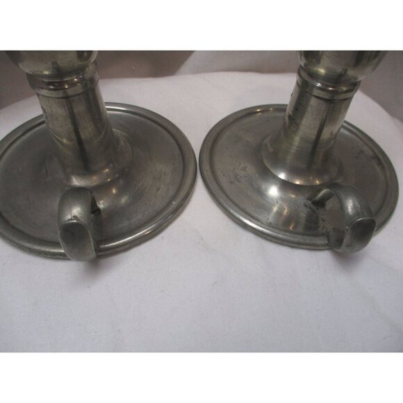 Everlast Pewter Candle Holders Vintage Hand crafted early American silver - Picture 7 of 9